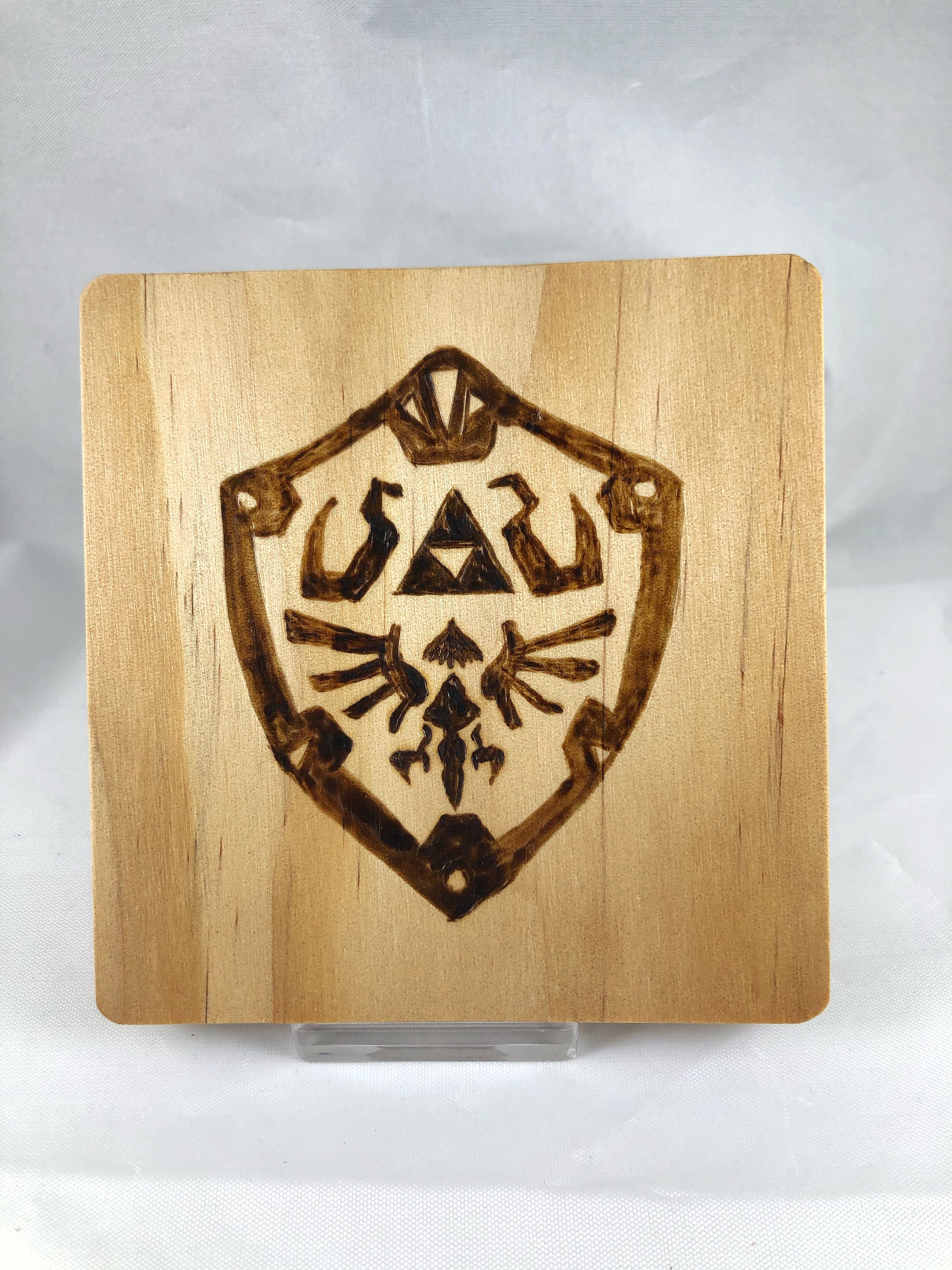 Legend of Zelda Coaster Set of 4 with Caddy Wood Burn Art Etsy