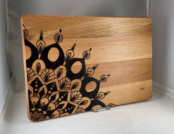 Mandala Wood Burned Cutting Board Pyrography/wood Burned Art -  Norway