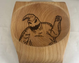 Reposacucharas de madera quemada de Oogie Boogie, Pesadilla antes de Navidad, utensilio de cocina para pirograbado