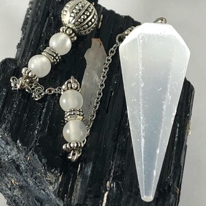 Selenite Pendulum | Cleanse Align Activate Chakras | Highest Good | Purpose | Cleanse Crystals | Peace/Relaxation | Energy | Good Vibes