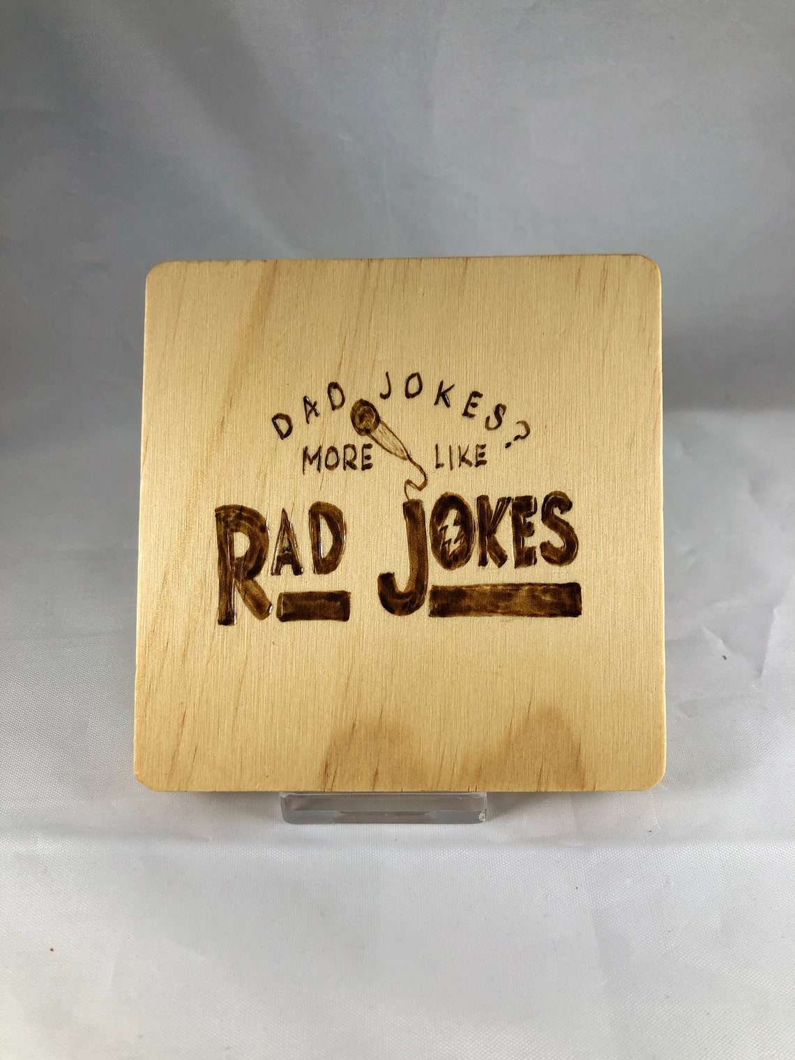 Dad Jokes Coaster Set of 4 with Caddy Wood Burn Art Etsy