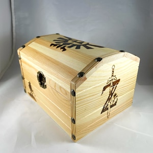 Legend of Zelda Wood Burned Treasure Chest | Wood Burned Art/Pyrography | Trinket Box | Jewelry or Keepsake Storage