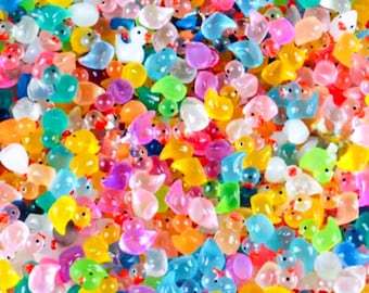 Mini luminous resin ducks, glow in the dark ducks