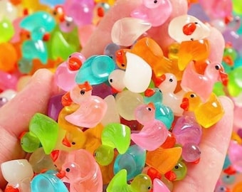 Glow in the dark resin ducks, luminous tiny ducks