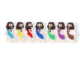 Mini Jesus figures heart & cross