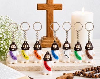 Mini Jesus figure keychains, Religious gift