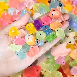 Mini-Leuchttiere aus Kunstharz, Miniaturen aus Kunstharz