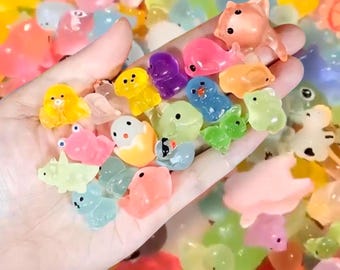 Mini Glow In The Dark Resin Animals, Resin Craft Miniatures