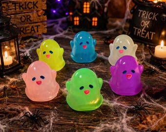 Miniaturas de fantasmas luminosos, figuras de Halloween