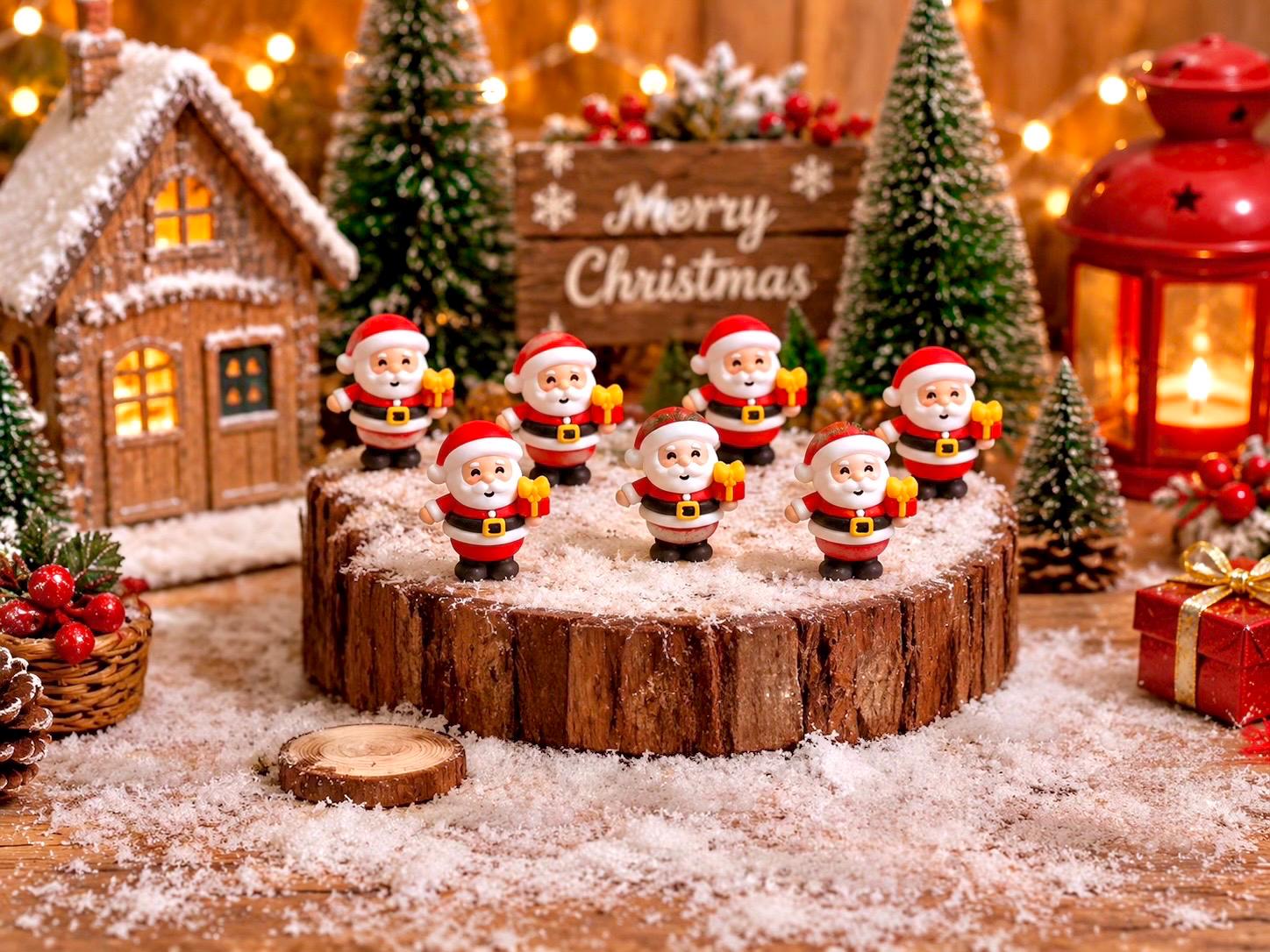 Mini Santa Figurines - Etsy