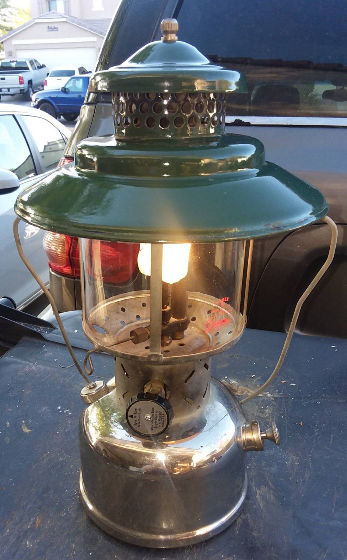 Vintage Coleman 228D 1948 working lantern. Nickel fount. Etsy