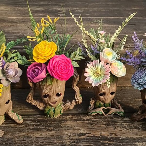 Wood Flower Arrangement Etsy
