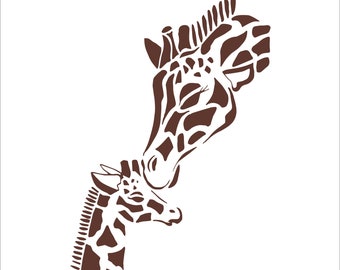 Download Mom and baby giraffe | Etsy