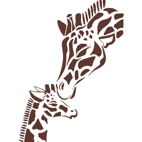 Mom and Baby Giraffe SVG Baby Giraffe Wall Art Phoenixsvgs | Etsy
