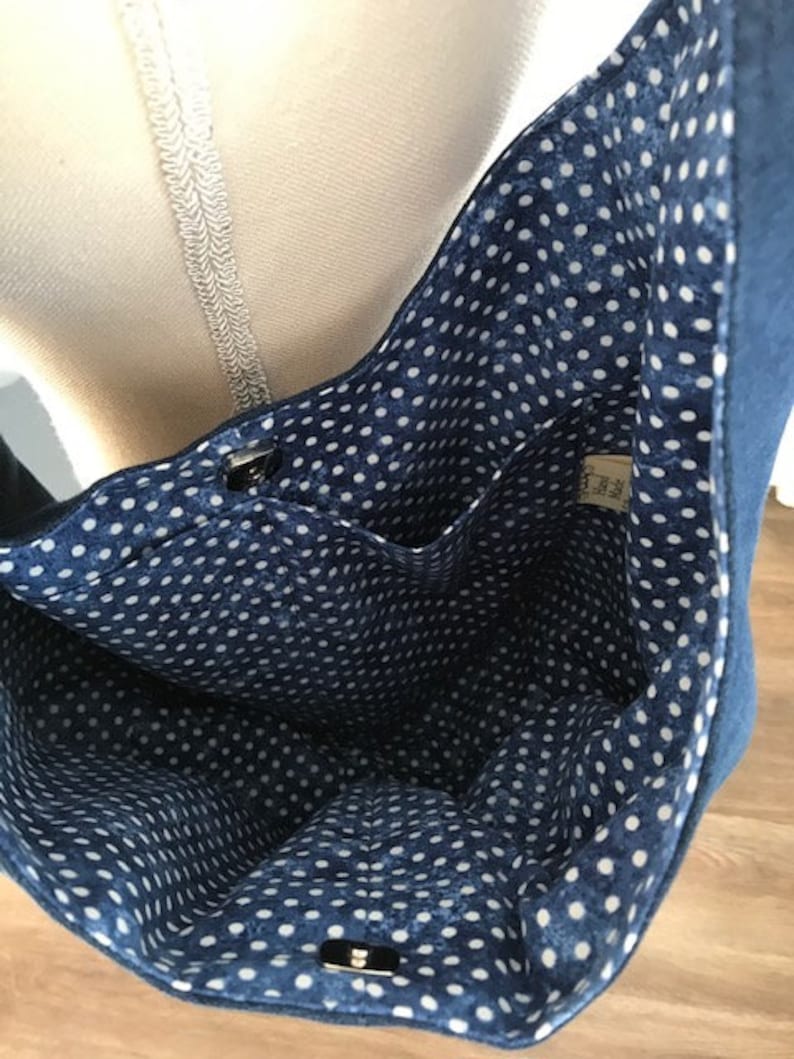 denim hobo bag denim bag denim shoulder bag Adult Denim polka dot purse