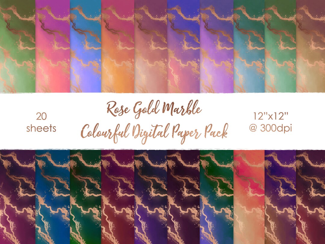 ROSE GOLD MARBLE Digital Paper Digital Paper Pack - Etsy