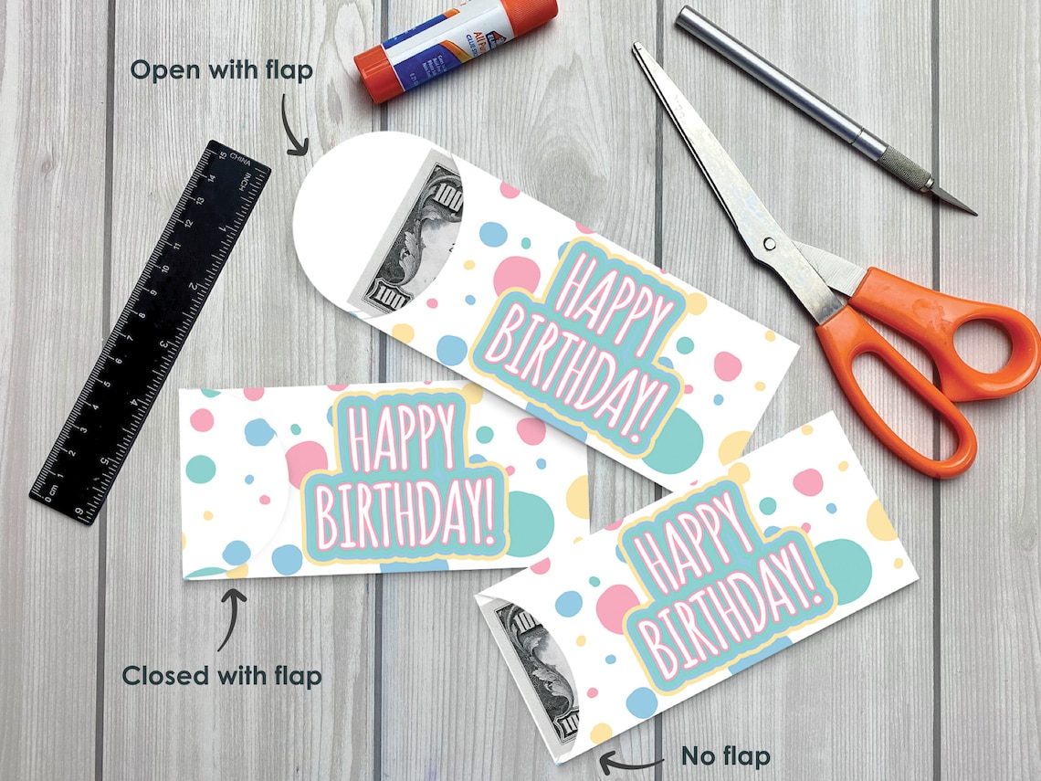 Money Holder Printable Printable Birthday Card To Hold Cash Etsy 