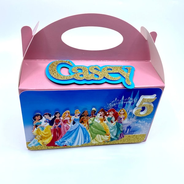 Princess Treat Boxes, Princess Gift Boxes, Princess Party Boxes, Princess Birthday Boxes