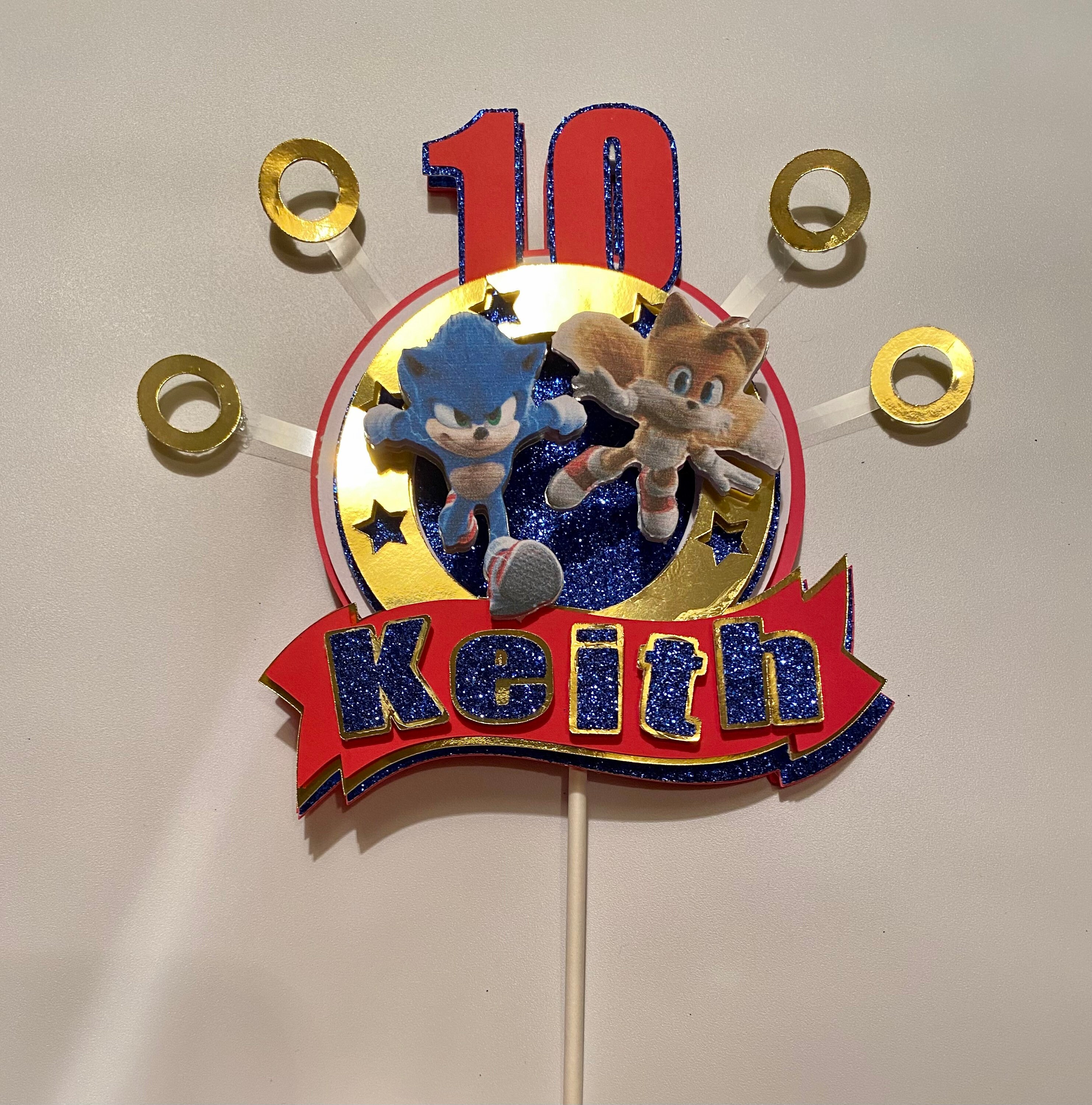 Cake topper inspired by Sonic Sonic party decor