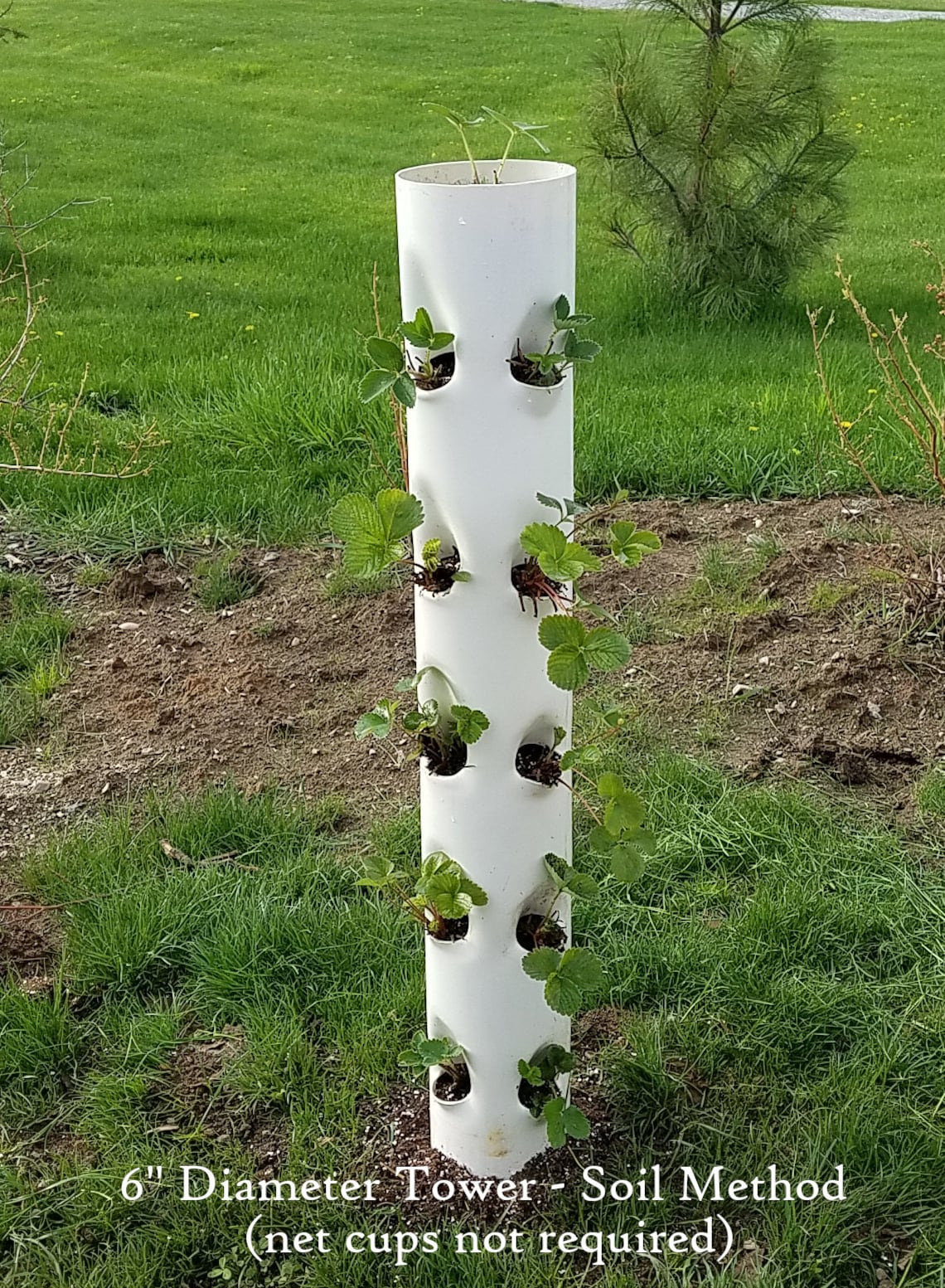 Vertical Strawberry Planter Micro Garden PVC Tower for Soil Etsy