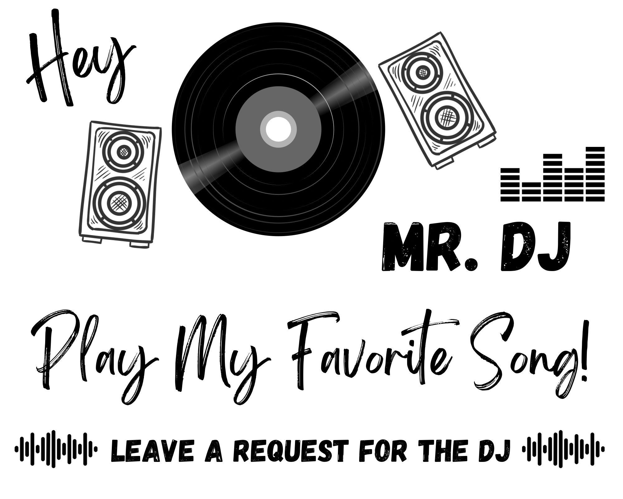 DJ Song Request Sign Etsy