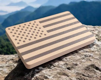 SnusCard - Soporte para bolsitas de nicotina tamaño tarjeta - Edición bandera estadounidense marrón