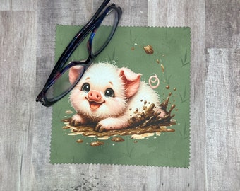 Pigglet playing in mud Microfiber Cloth Eye Glass Cleaning Cloth Tablet Cleaning Cloth Phone Cleaning Cloth Lens Wi