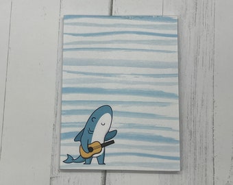 Shark 3" x 4" notepad Or 4”x5” you choose size and material