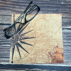 Nautical Compass Microfiber Cloth Eye Glass Cleaning Cloth Tablet Cleaning Cloth Phone Cleaning Cloth