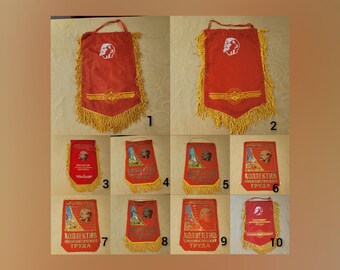 Vimpel URSS, banner, bandeira, vintage, soviético, decoração, presente