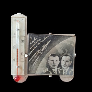 Vintage thermometer, measuring air temperature, decor, gift, USSR, antique thermometer, Gagarin