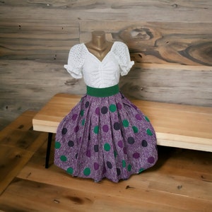 Ukrainian folk mountain midi skirt ethnic pleated skirt flowers vintage, old skirt.