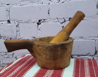 Cuchara de madera antigua vintage Cubo de madera rústico Cucharón de madera antiguo primitivo tallado a mano Decoración rústica de campo Decoración de cocina de estilo primitivo Decoración de cocina