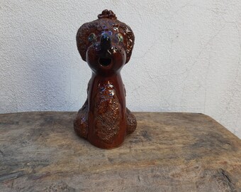 Dog figure, ceramic dog, vintage, decor, gift.