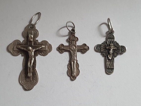 Vintage Silver Cross 19th Century Antique Hallmarks 84 Authentic