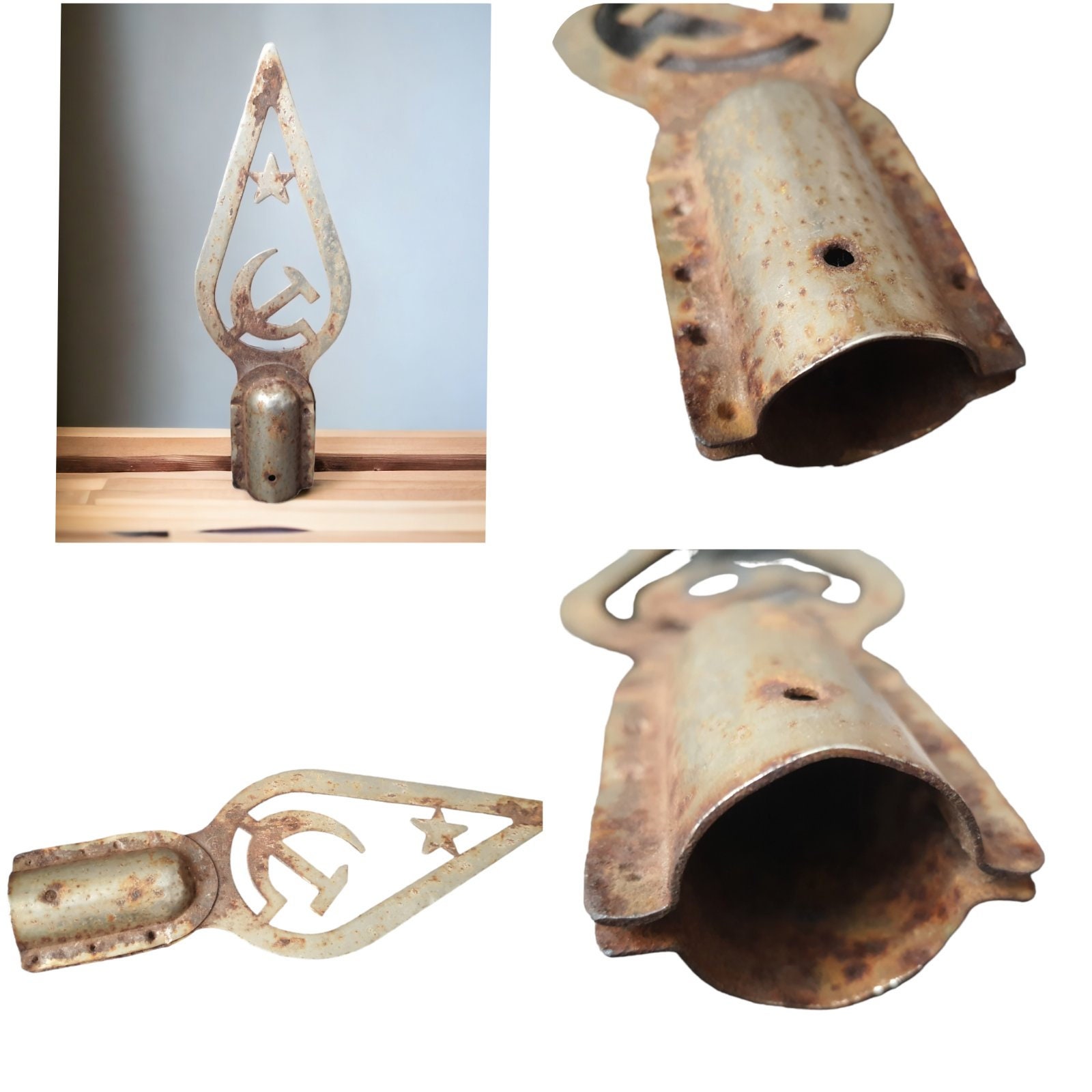 ソ連 ヴィンテージ ソビエト国旗 ハンマーと鎌 旗 金属バナートッパー