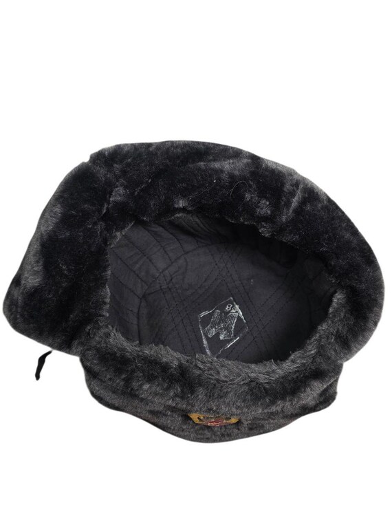 Vintage Winter Faux Fur Hat, Soviet Army Design Ushanka Hat
