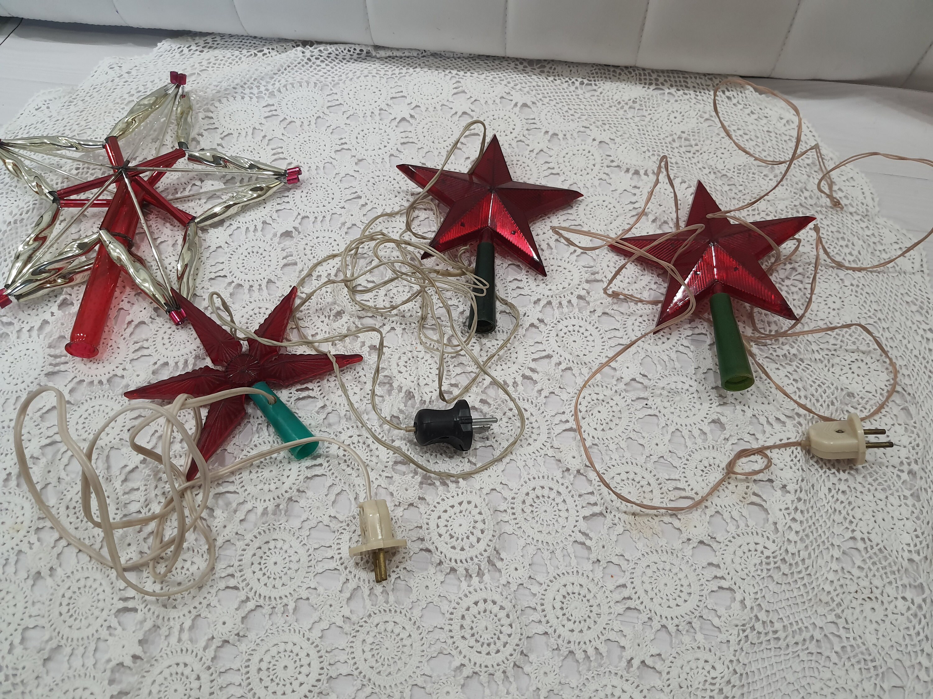 Soviet New Year's Toy Christmas Tree Top Hat Red Star Light