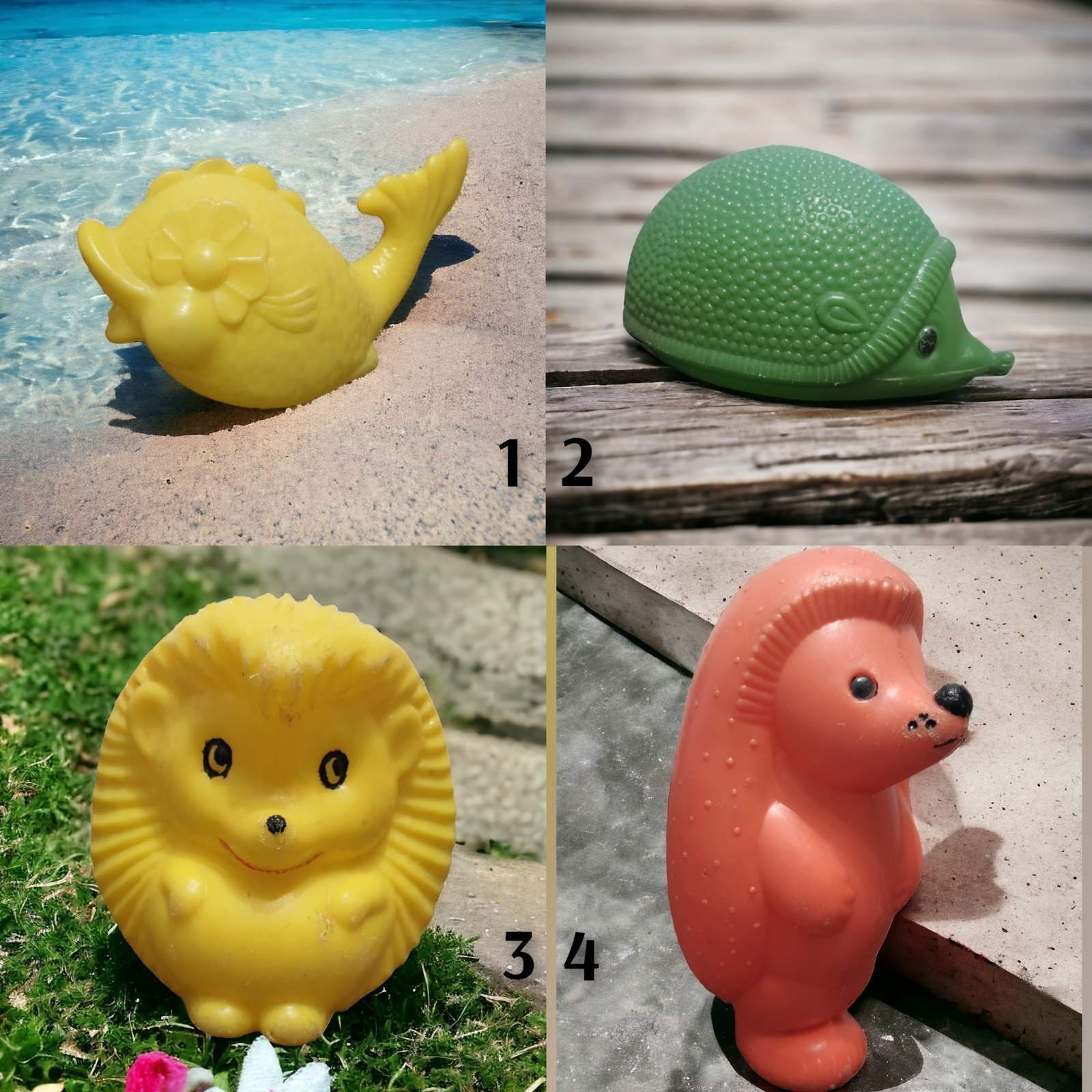 プラスチックおもちゃのハリネズミヴィンテージソビエトフィギュア子供
