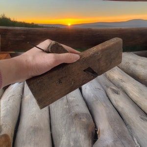 Old wooden plane. Vintage tool. Antique Plane block, VINTAGE collectible carpenter PLANE tool decorative retro block plane old plane
