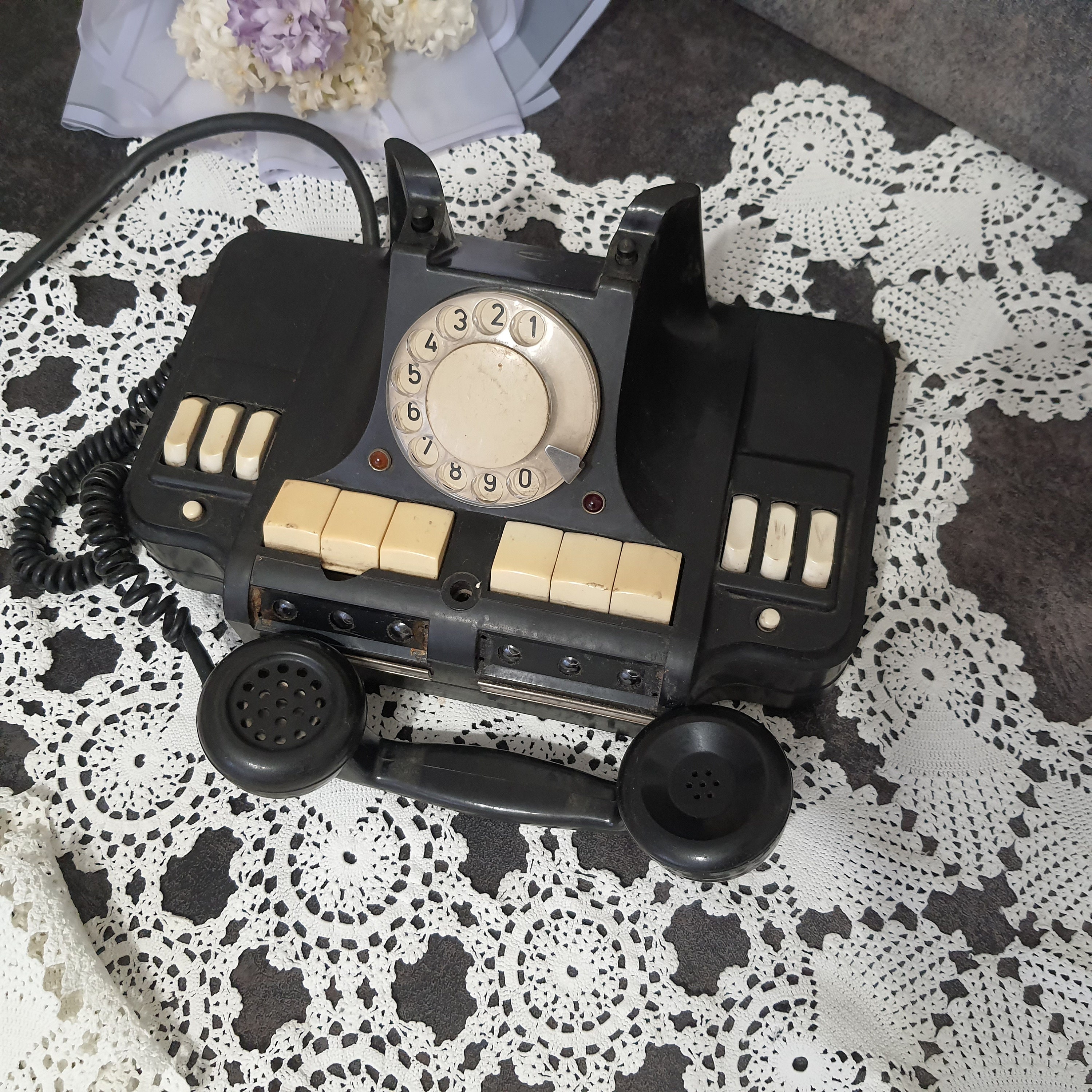 Ancien Téléphone Soviétique KD-6 - Cadran Rotatif - URSS - Occasion