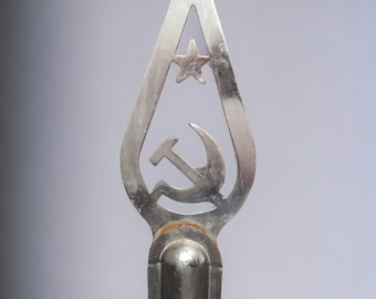ソ連 ヴィンテージ ソビエト国旗 ハンマーと鎌 旗 金属バナートッパー