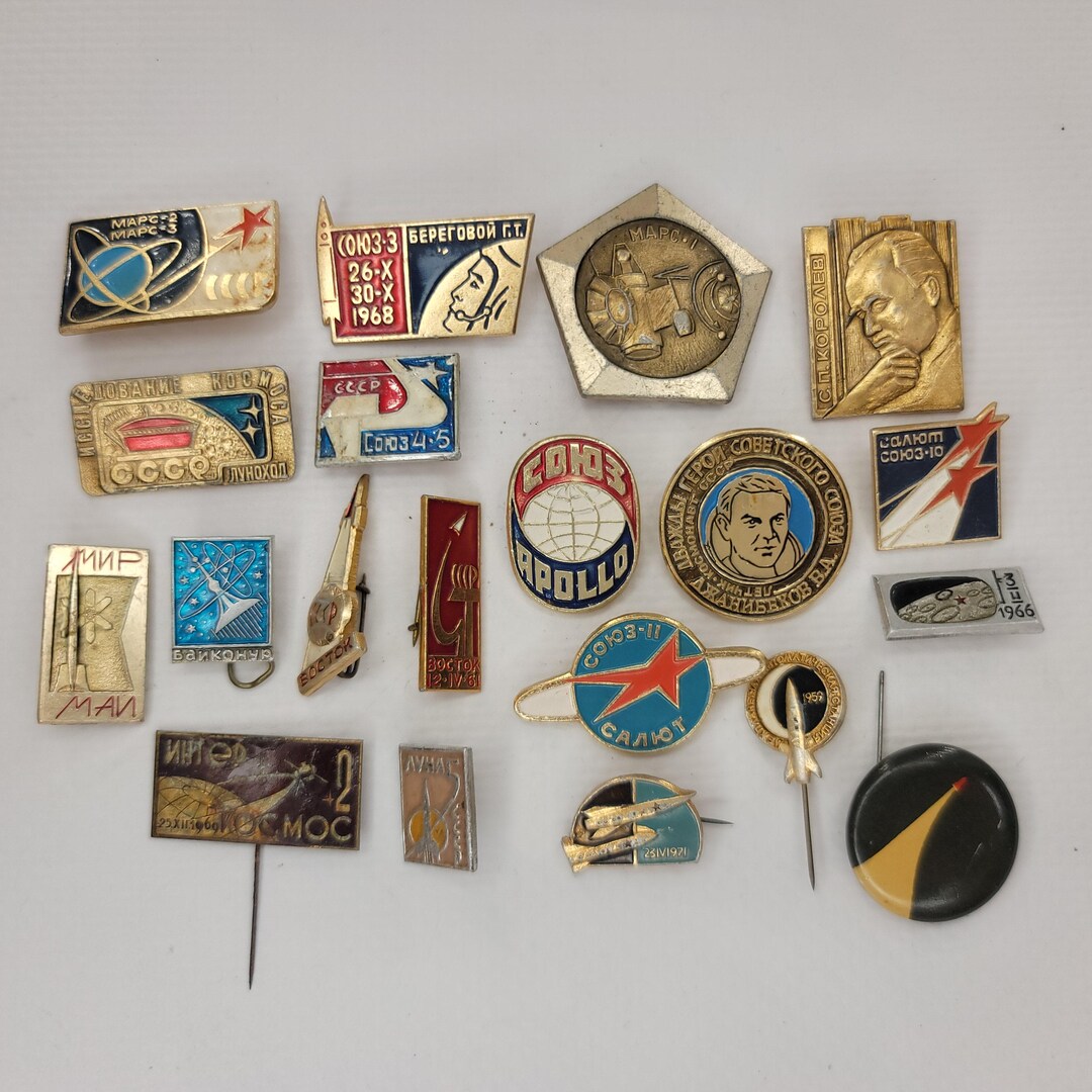 バッジ 20 個セット、宇宙飛行、宇宙アイコン、ソ連バッジ、ソビエト