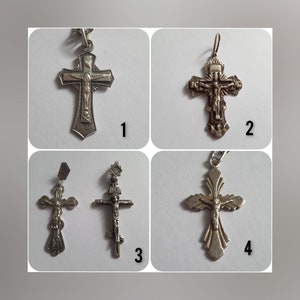 Antique silver crosses, vintage pendant, Christian crosses, Religious jewelry, Small silver crosses.