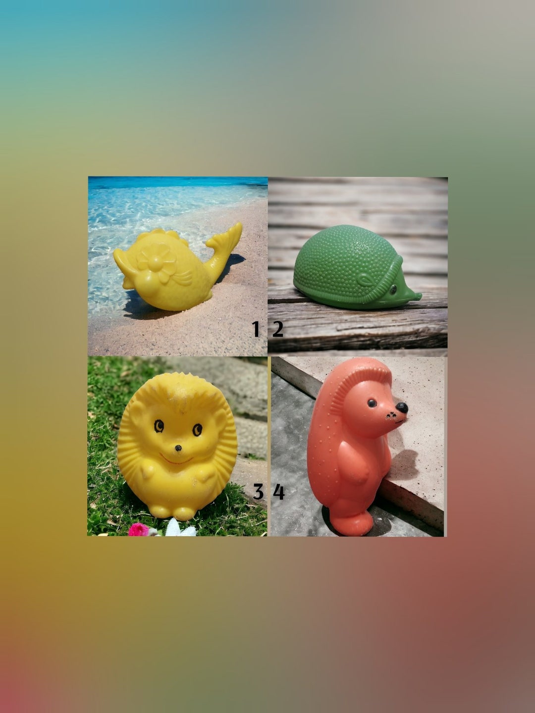 プラスチックおもちゃのハリネズミヴィンテージソビエトフィギュア子供