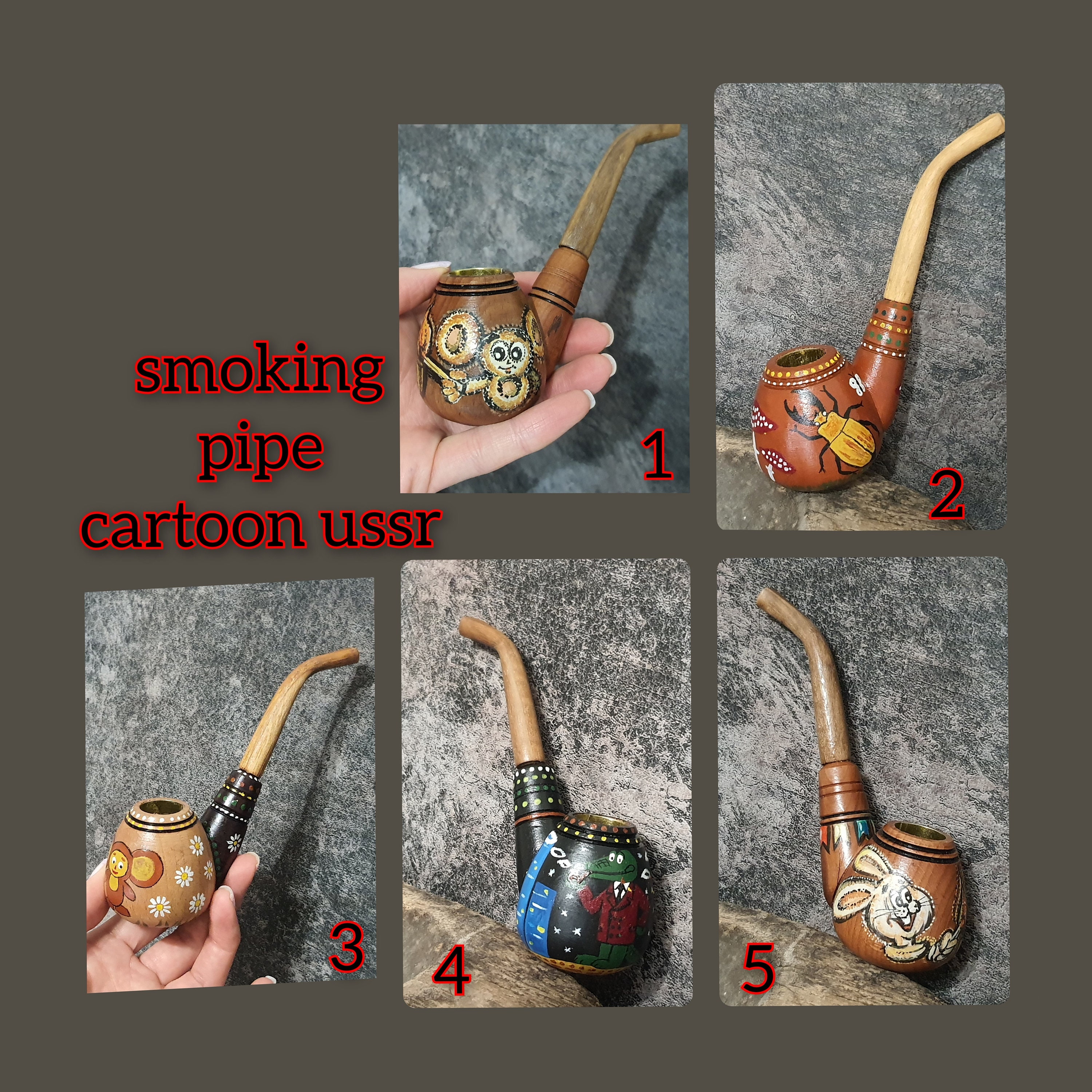 Smoking Pipe Cheburashka Crocodile Gena Cartoon USSR Smoking