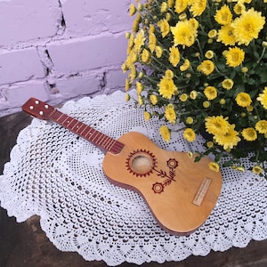 Guitar USSR, Vintage Toy, Children&#39;s musical instrument , Wooden ! RARE! child toys , musical children toy