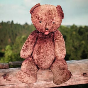urso bege, urso marrom, urso de pelúcia, brinquedo infantil, vintage, urss, brinquedo macio, rato, urso antigo