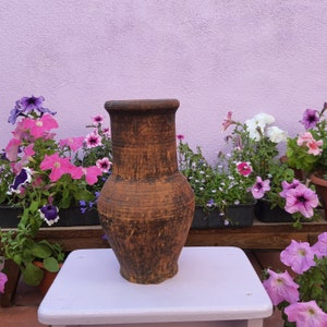 Very old earthenware vessel, Rustic bowl Antique earthenware jug, Ceramic jug, Ancient decor, Unique pitcher, Tableware, Decor