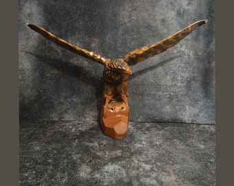 AIGLE SCULPTE EN BOIS - Sculptures (4867819